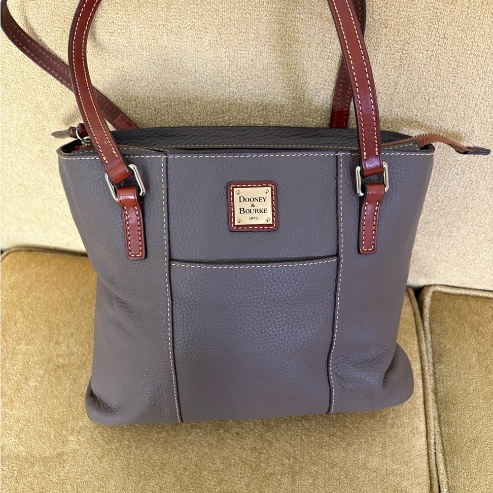 Dooney & Bourke Gray and Brown Shoulder Bag